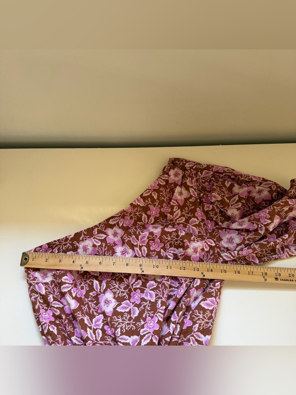 Jason Wu One Shoulder Dress Puff Sleeve Floral Tiered Rust Pink Size Medium - Picture 6 of 8